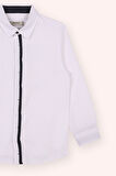 Erkek Çocuk Patı Bant Detaylı Gömlek Beyaz