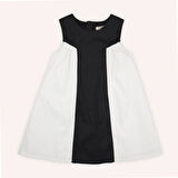 Kız Çocuk Kontrast Renkli Elbise Siyah