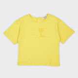 Erkek Çocuk Nakış Detaylı T-Shirt Sarı