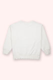 Kız Çocuk Nakış Detaylı Sweatshirt Ekru
