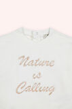 Kız Çocuk Nakış Detaylı Sweatshirt Ekru