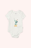 Erkek Çocuk Baskılı 2'li Kısa Kollu Body Ekru