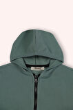 Erkek Çocuk Fermuarlı Sweatshirt Yeşil