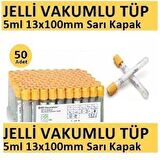 50 Adet Kan Alma Tüpü, Vakumlu Jelli, Sarı Kapak 5ml 13x100mm, Bd Vacutainer SST 2 Advance Plus