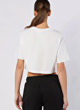 Kappa 38255DW-001 PARTE TEE Beyaz Yuvarlak Yaka Crop Düz Kadın T-Shirt