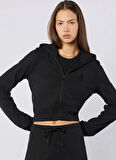 Kappa 382639W-005 LEDA FULL ZIP Siyah Normal Düz Kadın Zip Ceket