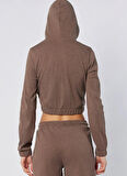 Kappa 382639W-XSC LEDA FULL ZIP Kahve Normal Düz Kadın Zip Ceket
