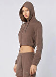 Kappa 382639W-XSC LEDA FULL ZIP Kahve Normal Düz Kadın Zip Ceket