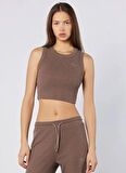 Kappa 38263BW-XSC LEDA TANK Kahve Crop Düz Kadın Atlet