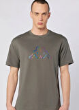 Kappa 321W4GW-411 LOGO BRIAN T-SHIRT Gri Yuvarlak Yaka Regular Fit Düz Erkek T-Shirt