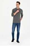 U.S. Polo Assn. ERKEK ANTRASİT MELANJ POLO YAKA BASİC SWEATSHİRT G081SZ082.000.1735204