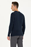 U.S. Polo Assn. Yuvarlak Yaka Desenli Lacivert Erkek Kazak 1678184