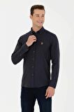 G081Sz004 1672287 Akıs023K Us Polo Assn Erkek Gömlek Lacivert