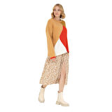 Kadın Açık Haki Dokuma Etek 1678273