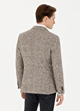 Cacharel Slim Fit Bej Erkek Ekose Ceket ARISA