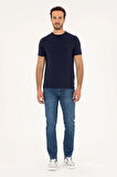 U.S. Polo Assn. Normal Bel Normal Paça Slim Fit Mavi Erkek Denim Pantolon MARBLE