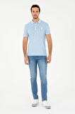 U.S. Polo Assn. Normal Bel Normal Paça Slim Fit Mavi Erkek Denim Pantolon MARBLE