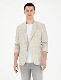 Pierre Cardin Erkek Slim Fit Keten Ekose Ceket 1853881