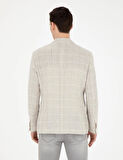 Pierre Cardin Erkek Slim Fit Keten Ekose Ceket 1853881