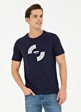 . Bisiklet Yaka Lacivert Erkek T-Shirt YAMO