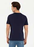 . Bisiklet Yaka Lacivert Erkek T-Shirt YAMO