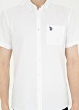U.S. Polo Assn. Beyaz Erkek Kısa Kollu Gömlek GOXY024Y