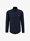 U.S. Polo Assn. Slim Fit Düğmeli Yaka Lacivert Erkek Gömlek CEDCOLOR024Y