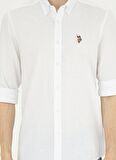 U.S. Polo Assn. Regular Fit Düğmeli Yaka Beyaz Erkek Gömlek ENZOGL024Y