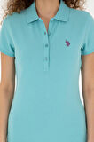 Kadın Mint Basic Polo Yaka Tişört
