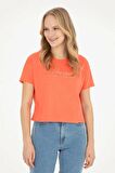 1832186 GROP US Polo Assn Kadın T-shirt Nar Çiçeği