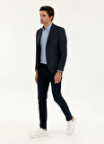 Cacharel Slim Fit Lacivert Erkek Mikro Ceket LEGNO