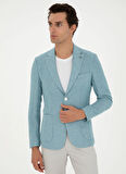 Cacharel Slim Fit Mavi Erkek Mikro Ceket JONIES