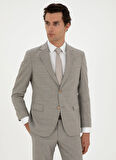 Cacharel Normal Bel Slim Fit Bej Erkek Takım Elbise OLIVER