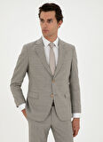 Cacharel Normal Bel Slim Fit Bej Erkek Takım Elbise OLIVER