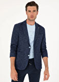Cacharel Slim Fit Lacivert Erkek Mikro Ceket FOREX