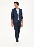 Cacharel Slim Fit Lacivert Erkek Mikro Ceket FOREX