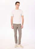 Cacharel Normal Bel Normal Paça Slim Fit Bej Erkek Denim Pantolon JULLY