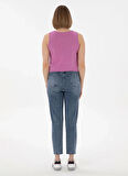 U.S. Polo Assn. INDIGO Kadın Mom Fit Denim Pantolon DMK.FELIPA