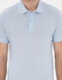 Pierre Cardin Açık Mavi Kıvrılma Yaka  Erkek Slim Fit Polo T-Shirt DMK.SUNNY.