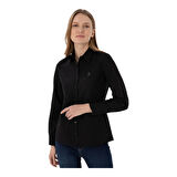 Kadın Siyah Uzun Kollu Basic Gömlek