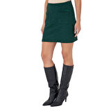 Kadın Koyu Yeşil Örme Etek 2008603