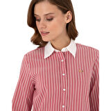 Kadın Çizgili Uzun Kollu Tunik Gömlek