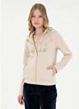 U.S. Polo Assn. Fermuarlı Yaka Taş Kadın Sweatshırt SW0125