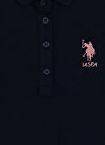 U.S. Polo Assn. Düz Lacivert Kız Çocuk Diz Üstü Elbise GURLINKIDS