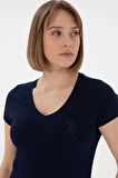 U.S. Polo Assn. Kadın V Yaka Basic T-shirt 2080797
