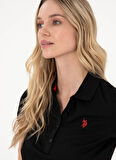 U.S. Polo Assn. Polo Yaka Siyah Kadın T-Shirt GTP-IY025