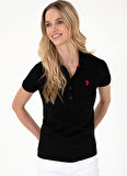 U.S. Polo Assn. Polo Yaka Siyah Kadın T-Shirt GTP-IY025
