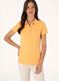 Açık Turuncu Kadın Slim Fit Polo T-Shirt GTP-IY025