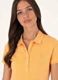 Açık Turuncu Kadın Slim Fit Polo T-Shirt GTP-IY025