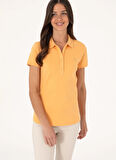 Açık Turuncu Kadın Slim Fit Polo T-Shirt GTP-IY025